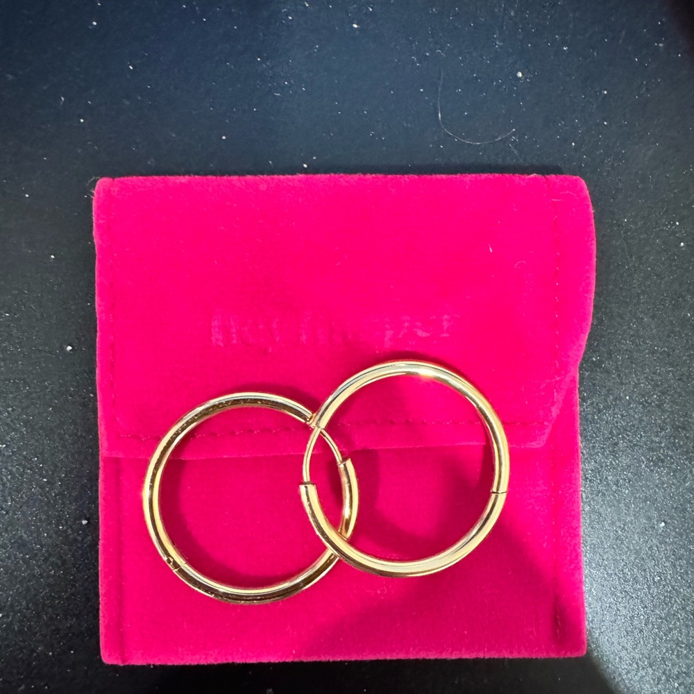 Hey Harper Small Thin Ruby Hoop Earrings